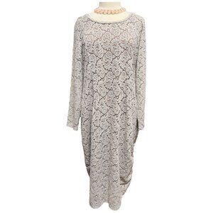 Dusty pink floral lace dress